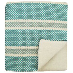 $1,658! NWT Ann Gish 8-PC Trellis Azure Throw Blanket/Euro Shams/Deco Shams SET!